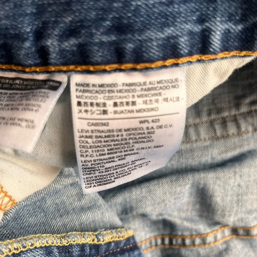 Levis 569 Loose Straight Fit Jeans Mens 38x32 Blue Dark Wash Denim distressed